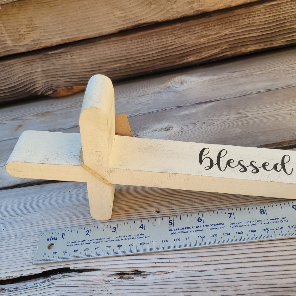 Cream Wooden Cross Wall Decor